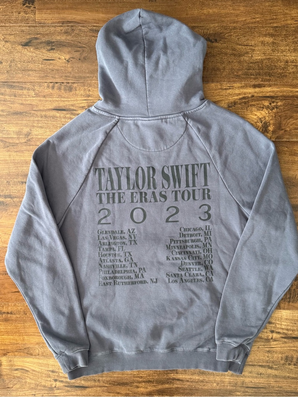 Taylor Swift Eras Tour 2023 Hoodie XS Blue Gray Pullover Official Concert Merch